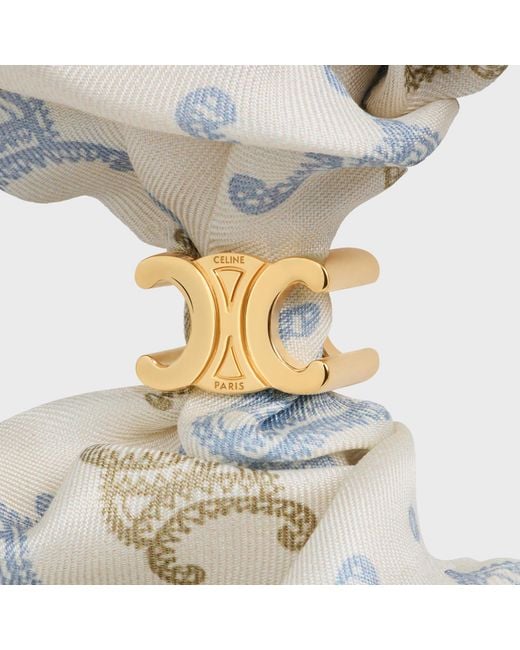 Céline White Triomphe Couture Scrunchy