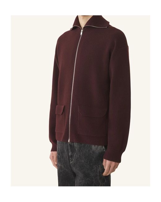 Lanvin Purple Cashmere Zip Cardigan for men