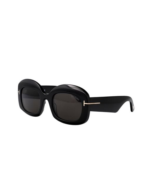 Tom Ford Black Eyewear Rectangle Frame Sunglasses