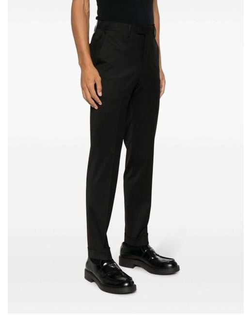 Pt Pantaloni Black Pt Torino Travel Wool Blend Slacks for men