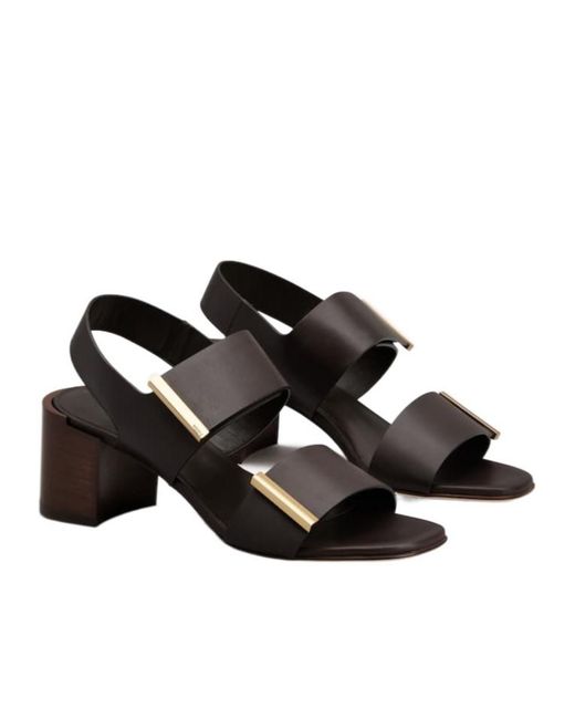 Tod's Black Block Heel Sandals