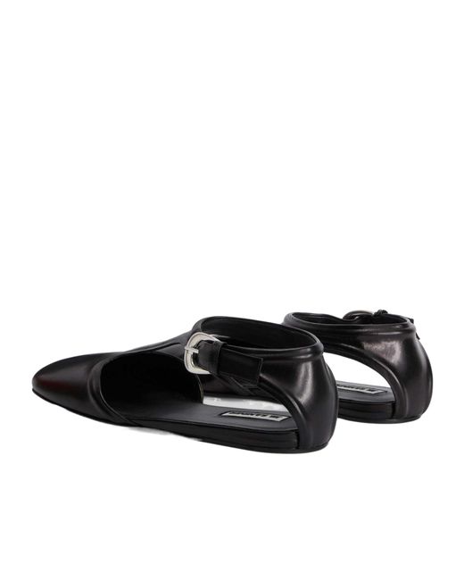 Jil Sander Black Ankle Strap Sandals