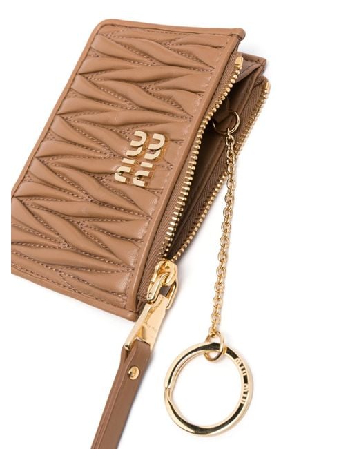 Miu Miu Brown Logo Lettering Wallet