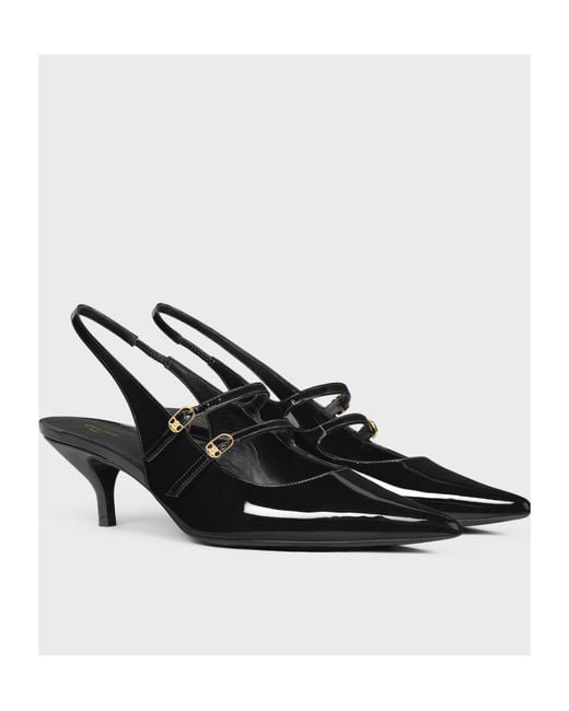 Céline Black Judy Double Strap Mary Jane Slingback