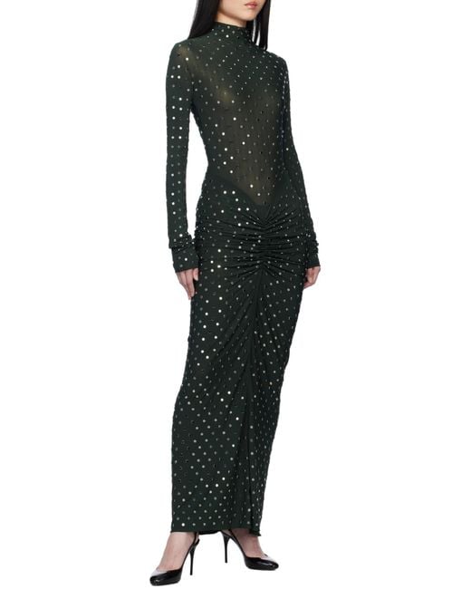 Alaïa Black Alaïa Embellished Jersey Draped Dress