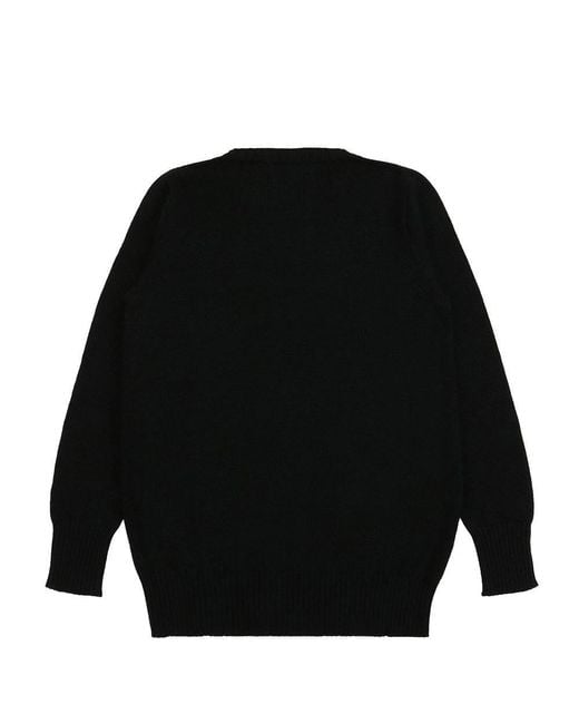 Max Mara Black Round-Neck Long-Sleeved Pullover