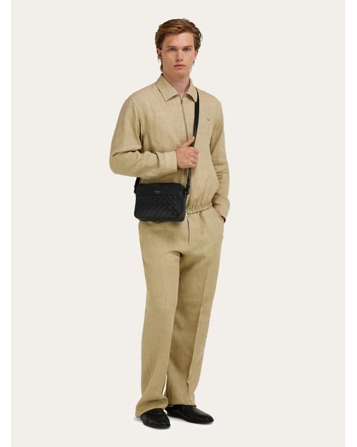 Ferragamo Black Ferragamo Monogram Shoulder Bag for men