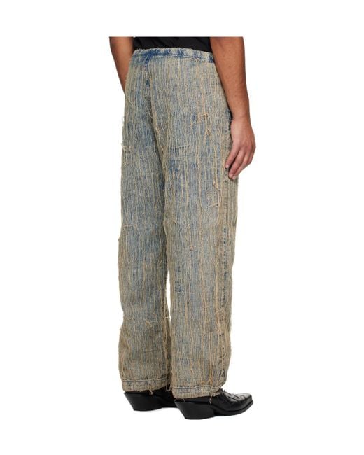 DIESEL Gray D-Martial Frayed-Detail Jeans for men