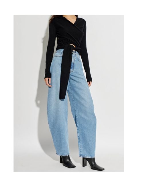 Alaïa Black V-Neck Wrap Top