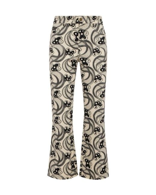 LaDoubleJ Multicolor Cropped Flared Jeans