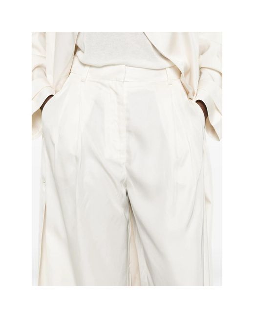 Frankie Shop White Pleated Casual Trousers