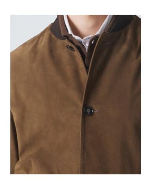 Kiton Brown Suede Bomber Jacket for men
