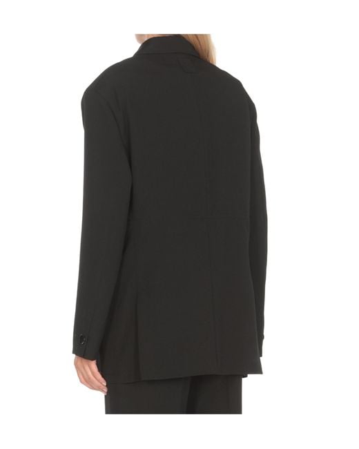 Lanvin Black Drawstring Waist Buttoned Blazer