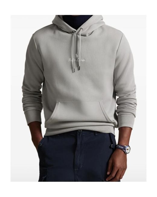 Polo Ralph Lauren Gray Drawstring Hoodie for men