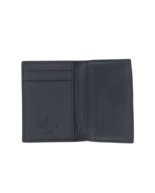 Vivienne Westwood Blue Orb Plaque Quilted Bi-Fold Wallet