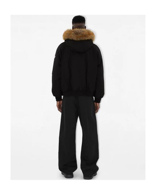 Burberry Black Ekd Motif Hooded Padded Jacket for men