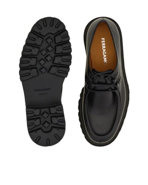 Ferragamo Black Chunky Lace-Up for men