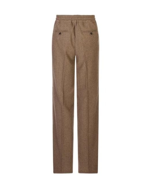 Kiton Brown Drawstring Casual Pants