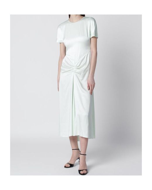 Victoria Beckham Green Bela Gathered Midi Dress