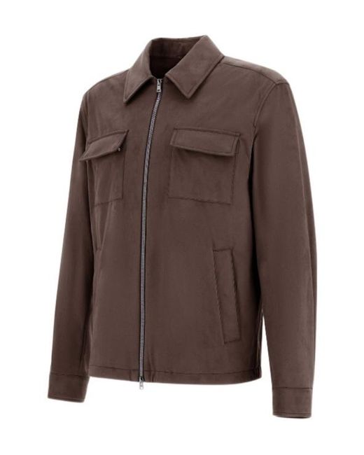 Herno Brown Resort Overshirt for men
