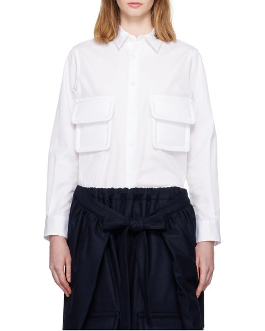 Comme des Garçons White Long-Sleeved Shirt