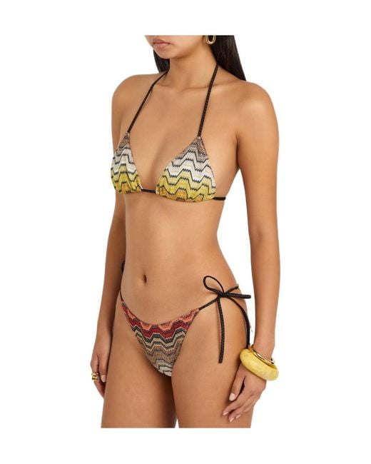 Missoni Patterned Metallic-Knit Bikini