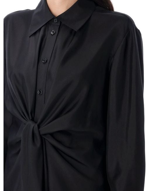 Rohe Black Satin Knotted Shirt