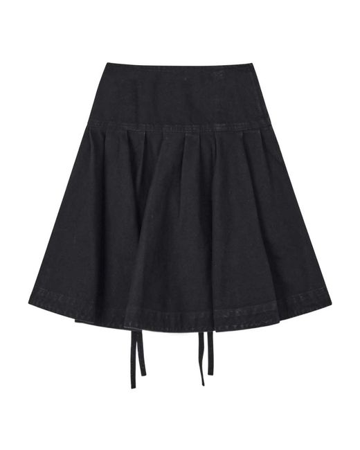 we11done Blue Tied-Waist A-Line Skirt
