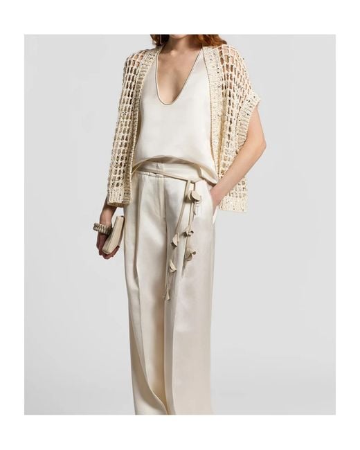 Peserico Natural Open-Knit Cardigan
