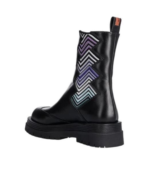 Missoni Black Zigzag-Detail Ankle Boots