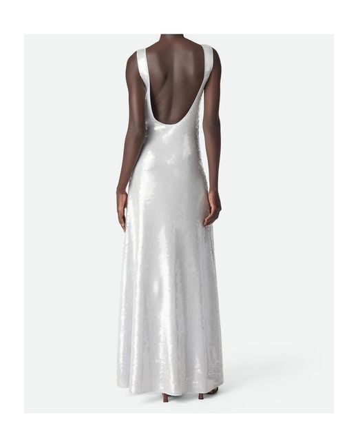 Bottega Veneta White Light Viscose Sequins Dress