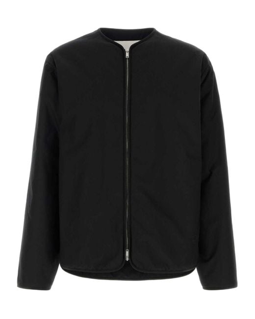 Jil Sander Black Zip-Up Padded Jacket for men