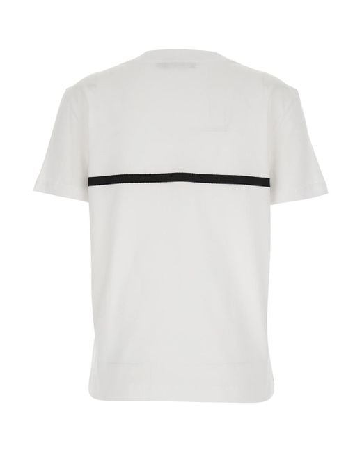 Dolce & Gabbana White Dg Logo Embroidered T-Shirt