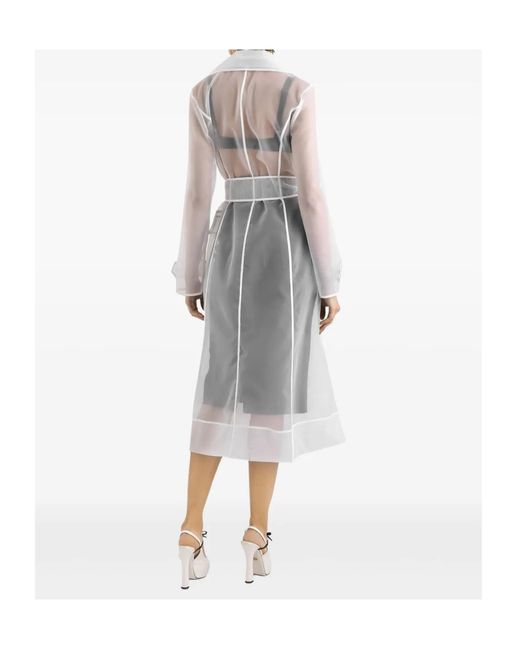 Dolce & Gabbana White Double-Breasted Trench Coat