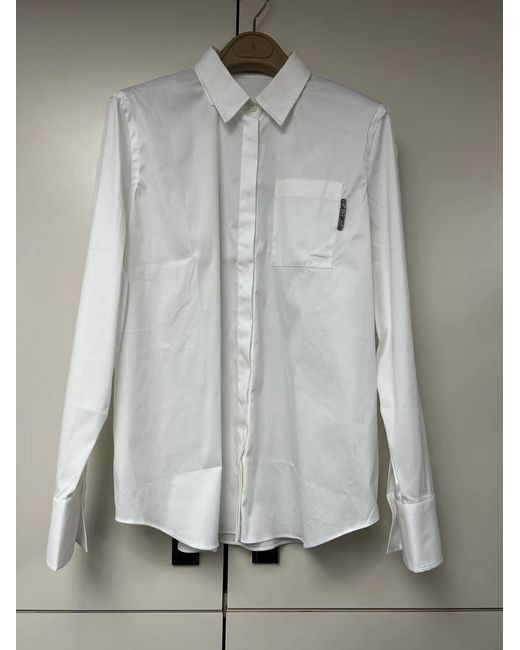 Brunello Cucinelli White Beaded Tab Detail Shirt