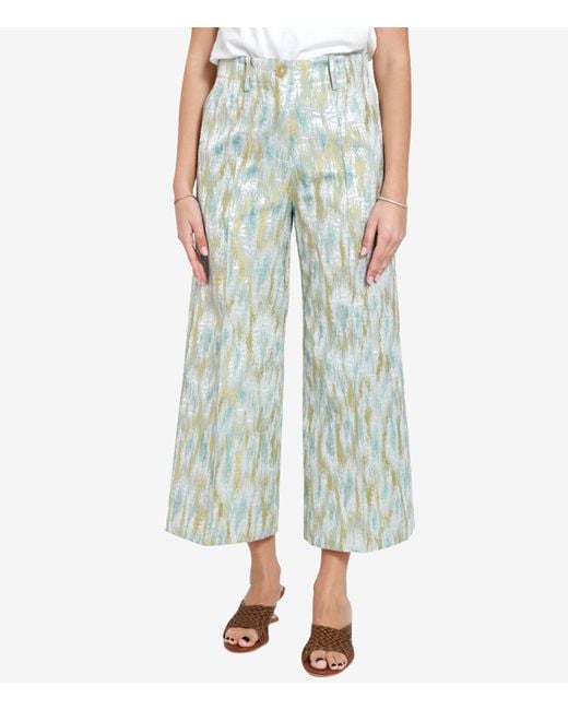 Erika Cavallini Semi Couture Blue Wide-Leg Cropped Trousers