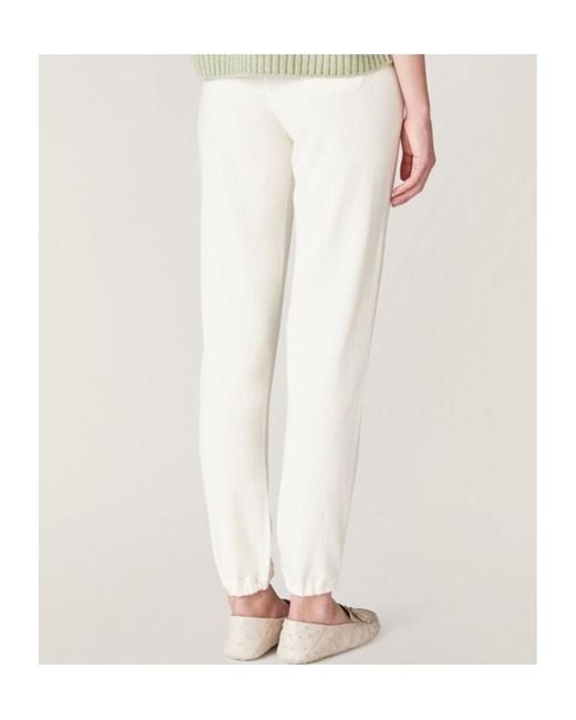 Loro Piana White Straight-Leg Drawstring Knitted Trousers