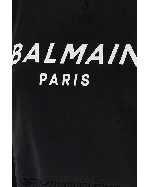 Balmain Black Logo Printed Crewneck Sweatshirt