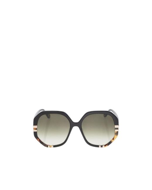 Chloé Metallic Chloé Eyewear Geometric Frame Sunglasses
