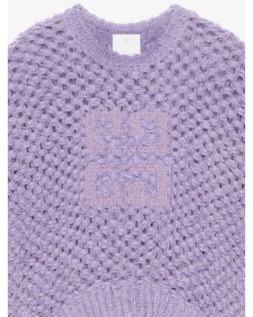 Givenchy Purple 4G Openwork Sweater