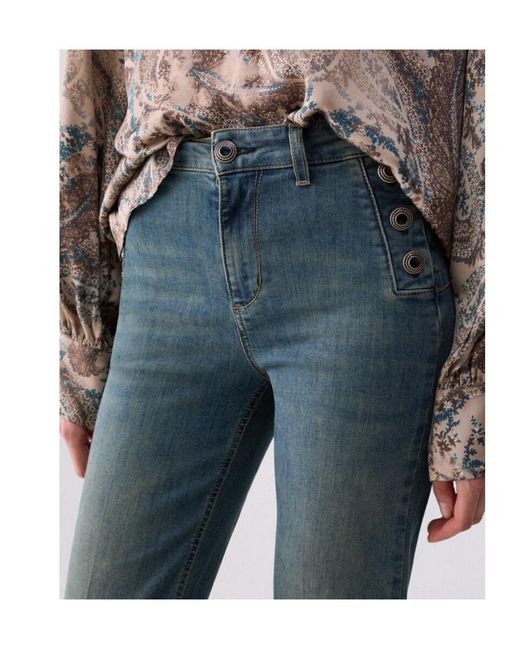 Liu Jo Blue Faded Flared Jeans