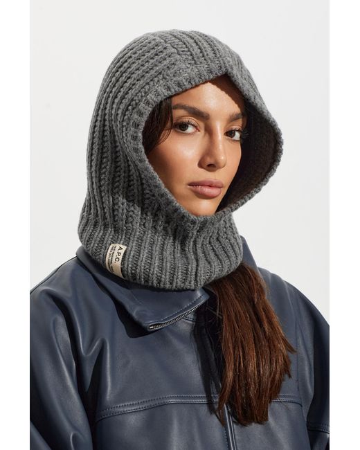A.P.C. Black Ribbed Hat for men