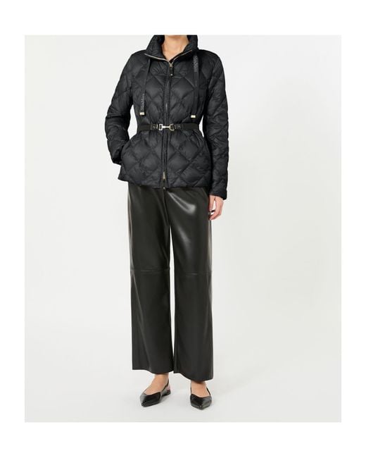 Max Mara Black The Cube Belted High Neck Jacket