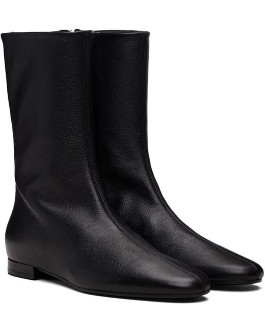 Totême  Black Totême Pointed-Toe Ankle Boots