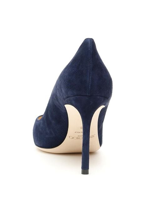 Jimmy Choo Blue Romy 85 Pumps