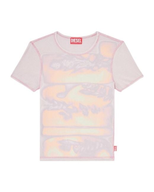 DIESEL Pink Graphic-Print T-Shirt