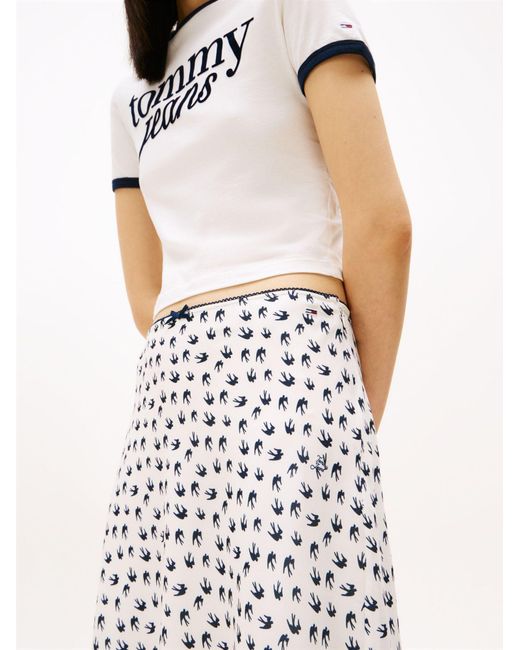 Tommy Hilfiger White Trim Midi Skirt