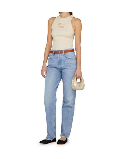 Miu Miu White Mini Wander Quilted Shoulder Bag