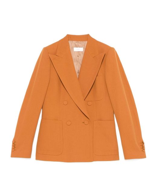 Dries Van Noten Orange Double-Breasted Blazer