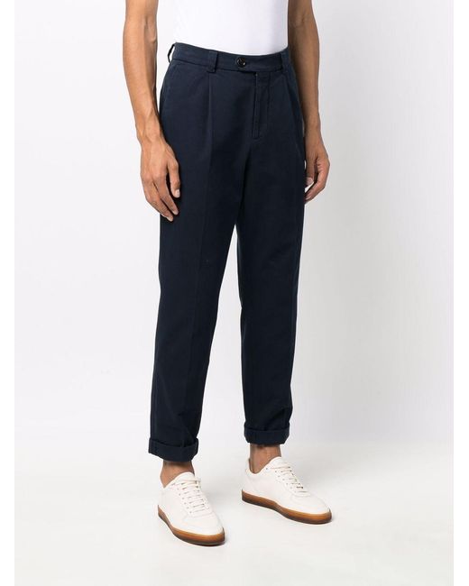 Brunello Cucinelli Black Leisure-Fit Pleated Gabardine Trousers for men